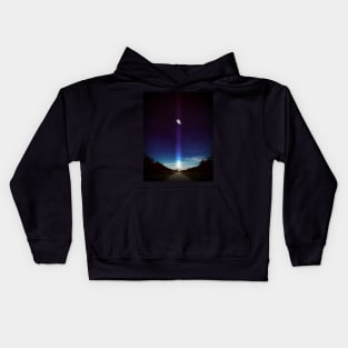 Spaceman Floating Over Truck In Wilderness Landscape Kids Hoodie